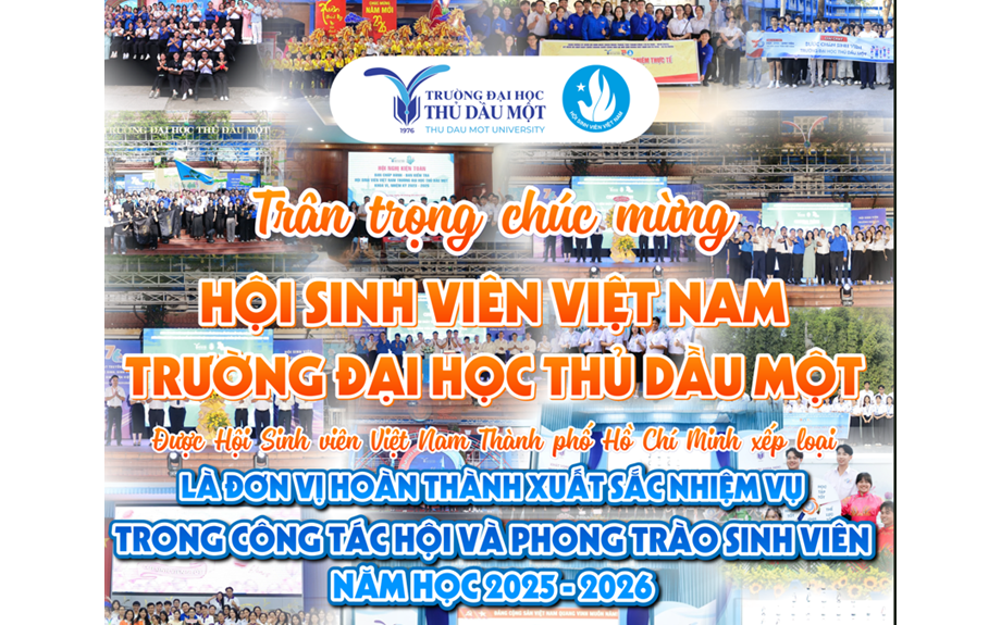 Hội Sinh viên Trường Đại học Thủ Dầu Một xuất sắc hoàn thành nhiệm vụ năm học 2025 – 2026